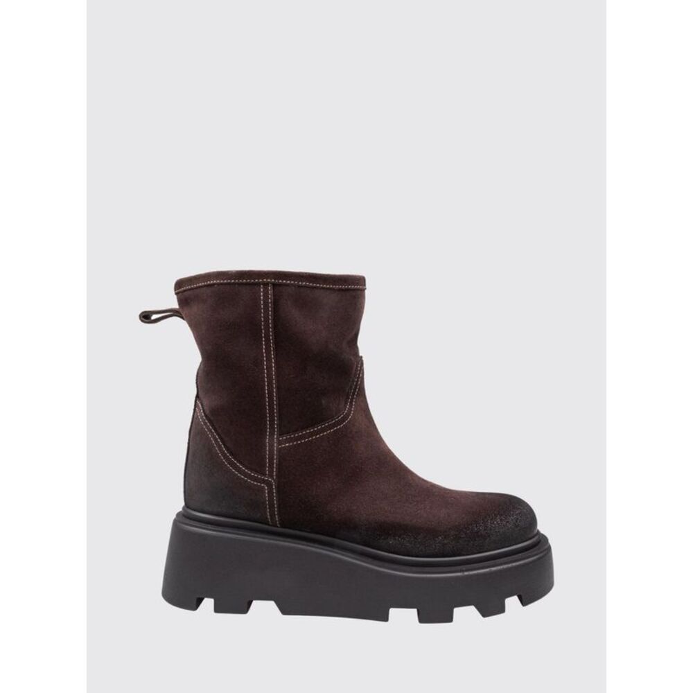 Premiata Women Premiata Suede Wedge Ankle Boots With Shearling-Lined Interior